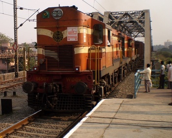 Twin KZJ WDG-3A's led by # 14587 with BCNA load going towards BSR (Dhirendra Maurya)
