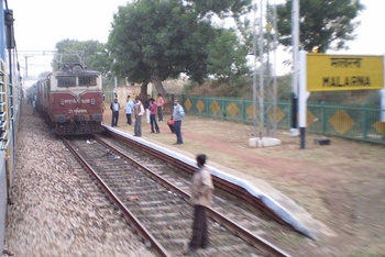 LDH WAG-5 # 23255 with passenger train at Malarna (Dhirendra Maurya)