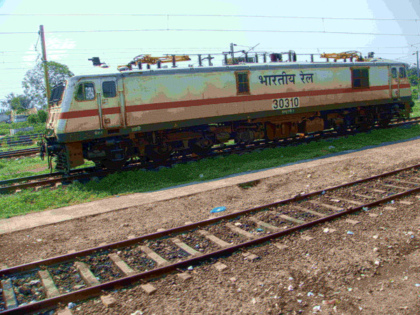 Ajni, WAP-7, 30310, Indian Railways, Indian, Railways, India, Railway, IRFCA, loco, locomotive, engine, trains, train engine