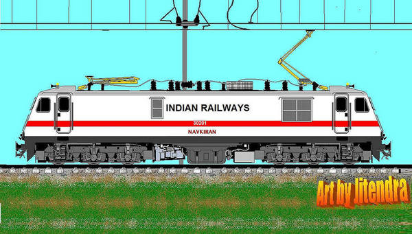 Ghaziabad, WAP-7, 30201, Indian Railways, Indian, Railways, India, Railway, IRFCA, loco, locomotive, engine, trains, train engine