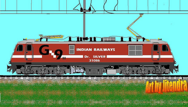 Gomoh, WAG-9, 31086, Indian Railways, Indian, Railways, India, Railway, IRFCA, loco, locomotive, engine, trains, train engine
