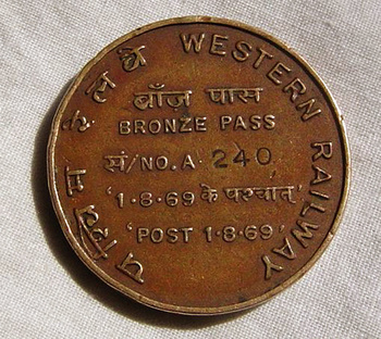 western railway bronze pass - side 1