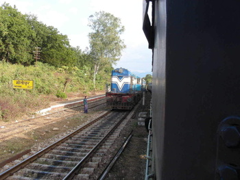 Motichur Station: TKD WDP1 waiting with Dehradun-Laksar-Saharanpur passenger. 