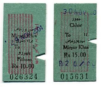 Pakistan Railway tickets, Sindh