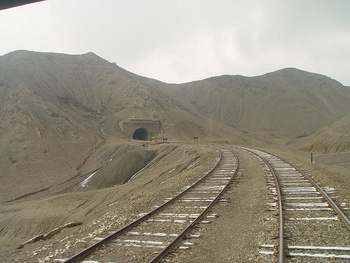 Double line throughout including the tunnels - Chaman section