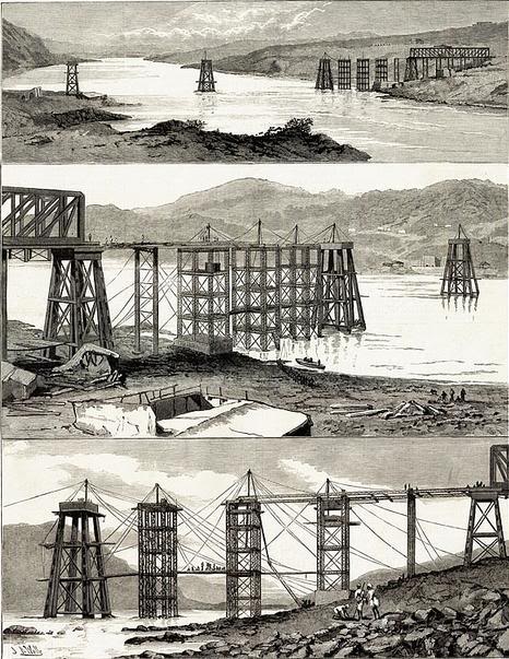 Attock bridge construction, 1883