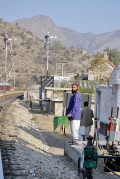 A pointsman at Attock khurd station