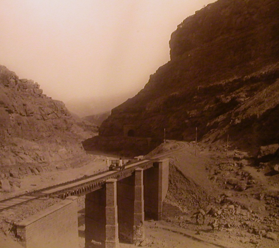A bridge on the Bolan Pass railway line, 1890