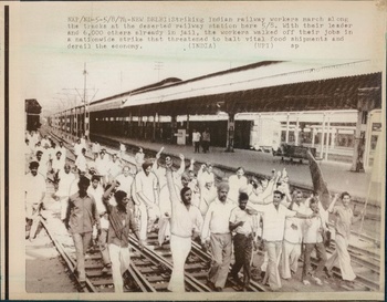 1974 New Delhi India Striking Indian Railway Workers