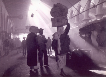 British passengers at Lahore Railway Station during Raj period