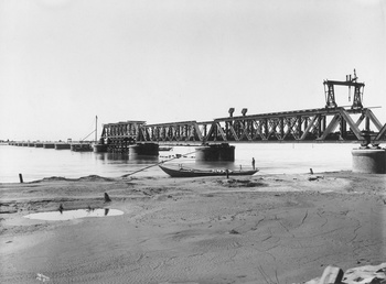 Construction of Railway Bridge at River Jhelum, at Khushab in 1931
