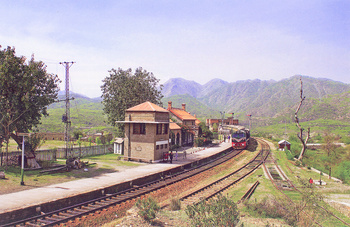 Attock Kurd Railway Station, at the east bank of Indus River, Pakistan