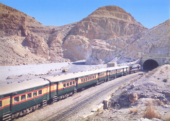 Quetta Express passing Bolan Pass, Baluchistan