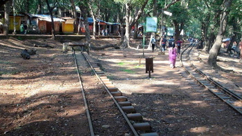 A small catchsiding on the left just before entering Matheran station. (Arzan Kotval)