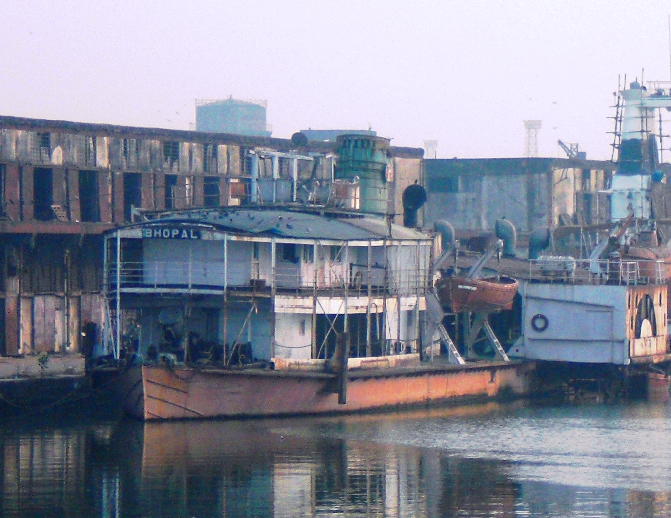 The paddle steamer Bhopal at Kidderpore docks, Kolkata