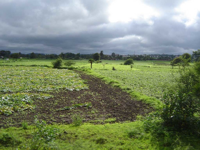 Mhow Town across the fields