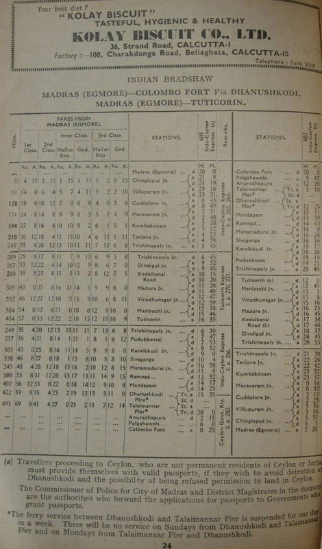 Madras - Colombo Abstract 1955