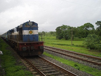 Erode WDM-3D # 11106 with Express train at Apta (Dhirendra Maurya)