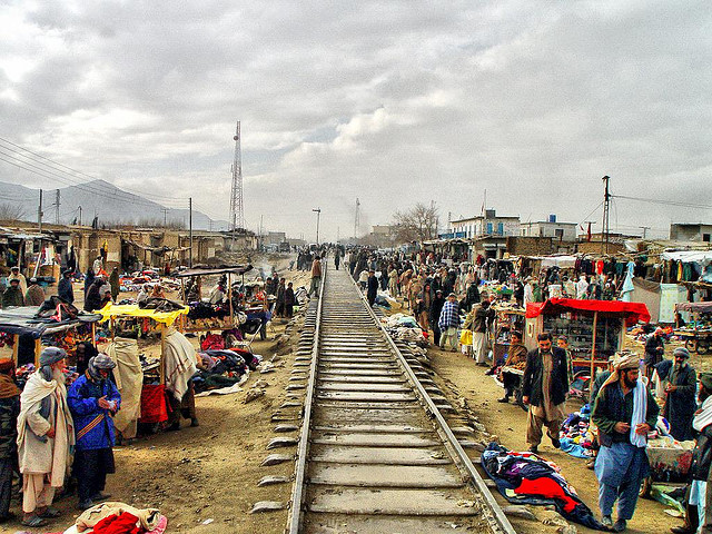 Bazar near the line at Kuchlak