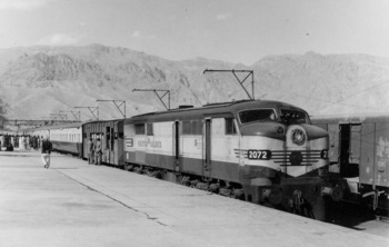 Bolan Mail hauled by ALP14 class loco, 1976.