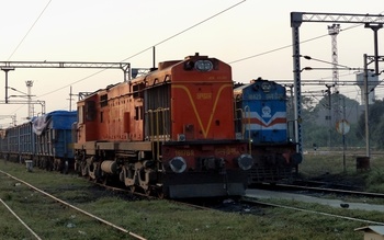 Andal's WDM-3A #16178R and Gonda's WDM-3A #18829 in the goods yard of Lucknow (NR)on 30th January, 2012.  (Santulan Mahanta)