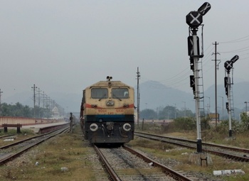 WDG-4 #12430 awaiting at KYQ for signal towards Goalpara Town (GLPT) (Santulan Mahanta)