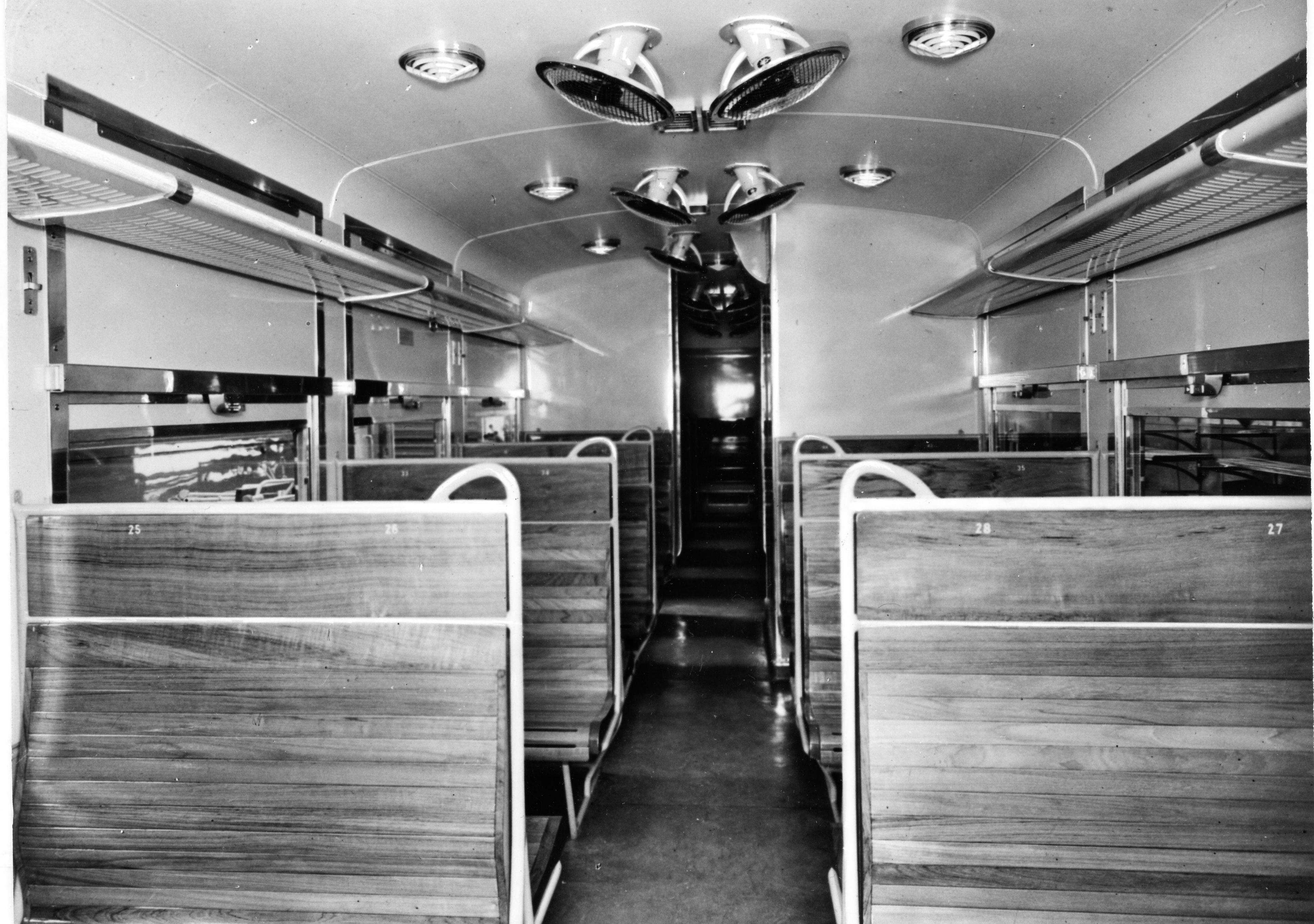 Interior view of a Fiat railcar. 