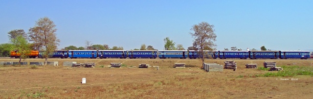 Wide Angle Full View of the Legendary 10001 Balaghat - jabalpur "SATPURA EXPRESS" Powered with N.G.'s Diesel Locomotiv
