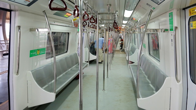 An Inside View of bright, beautiful & dazzling interior of Jaipur Metro. (Arzan Kotval)