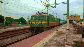 Lallaguda WAG-9 with High Capacity Parcel Vans at Chirala, Prakasam Dist., AP, SCR Zone (Jala Tarang)