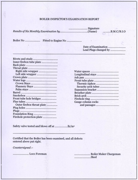 Boiler Examination Report