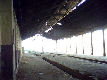 Backside of Wankaner Loco Shed. You can see the working tunnels, but the tracks are removed. Rooms are shown at left side of the