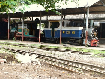 2 steam locos of Matheran Light Railway MLR 738 and 794 appear to be resting peacefully at Neral Toy Train Loco Shed. (Arzan Kot