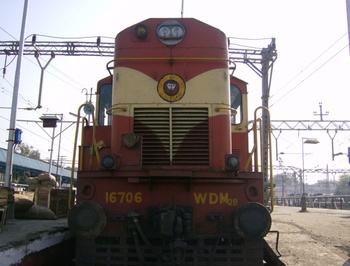 Guntakal WDM 2B # 16706 in the pit lines at Pune