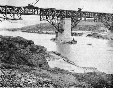 Attock Bridge undergoing reconstruction, 1925-1929