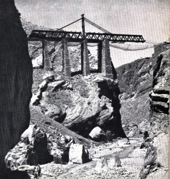Louise Margaret bridge over the Chappar Rift being taken down, 1944
