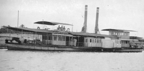 Indus Flotilla steamer moored at Kotri on the Indus, 1927.