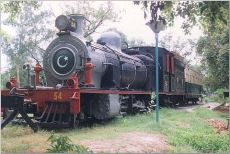 Zhob Valley Railway locomotive #54 preserved on the golf course of Pakistan Railways, Lahore.