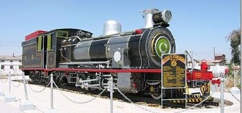 Zhob Valley Railway locomotive #74 preserved at Quetta railway station's car park.