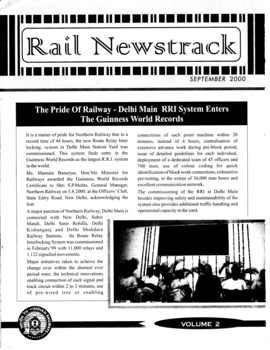 "Rail Newstrack" magazine, cover image, September 2000. Provided by Harsh Vardhan.
