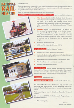 National Rail Museum flyer, inside. Provided by Harsh Vardhan.