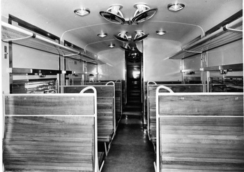 Interior view of a Fiat railcar. 