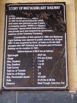 The details of Matheran Light Railway kept at display at Matheran station. (Arzan Kotval)