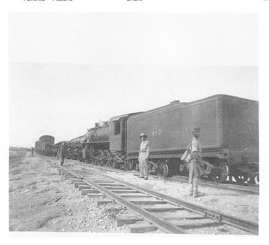 US War Dept. 2-8-2 MG locomotive handling a derailment, BAR.