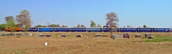 Wide Angle Full View of the Legendary 10001 Balaghat - jabalpur "SATPURA EXPRESS" Powered with N.G.'s Diesel Locomotiv