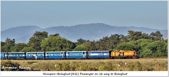 Train No 58864 Jabalpur - Balaghat Narrow Gauge Passenger Powered with N.G.'s Diesel Locomotive ZDM 3A # 183 "SHIVAJI"