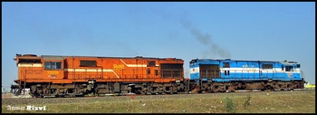 Raipur WDG 3A Twins WDG 3A # 13608 Shakti & WDG 3A # 13596 Arrived at Balaghat Junction with the Load of BCNA Rakes from Gon