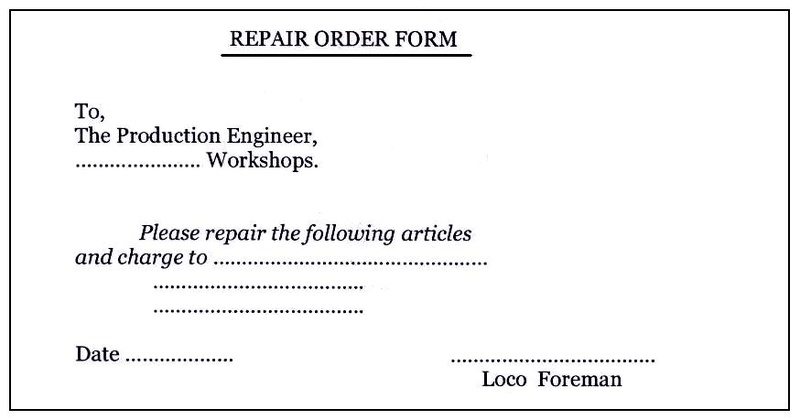 Repair Order Form