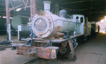 55 ZE inside Dhoulpur shed. It is now plinthed outside the station