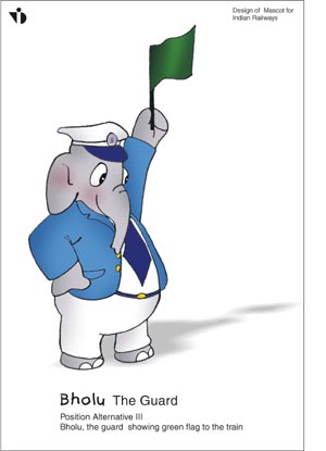 Bholu waving a flag